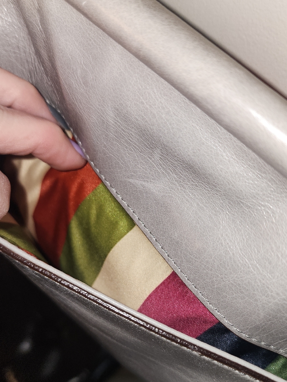 Coach Legacy Willis Colorblock Gray Leather Shoulder Bag Coral Navy Accents - Picture 8 of 14